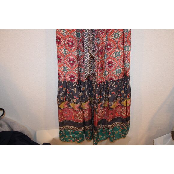 Anthropologie Kachel silk button front boho maxi dress size 2 - Picture 5 of 10